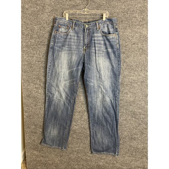 Lucky Brand Mens Straight Leg Jeans Size 38 Blue Medium Wash Denim Mid Rise